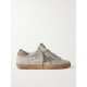 Super-Star suede and metallic leather-trimmed distressed canvas sneakers Super-Star suede and metallic leather-trimmed distressed canvas sneakers