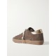 Super-Star distressed leather-trimmed suede sneakers Super-Star distressed leather-trimmed suede sneakers