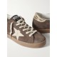 Super-Star distressed leather-trimmed suede sneakers Super-Star distressed leather-trimmed suede sneakers