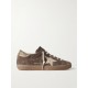 Super-Star distressed leather-trimmed suede sneakers Super-Star distressed leather-trimmed suede sneakers