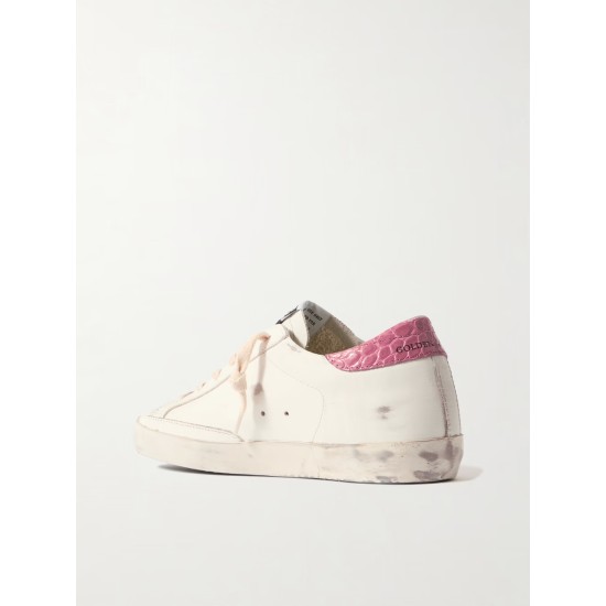 Super-Star distressed glittered leather sneakers Super-Star distressed glittered leather sneakers