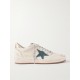 Ball Star distressed suede-trimmed leather sneakers Ball Star distressed suede-trimmed leather sneakers