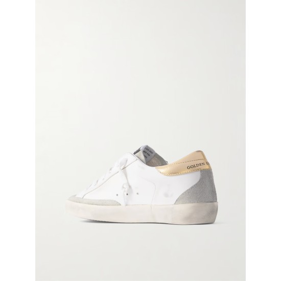 Super-Star embellished distressed suede and leather sneakers Super-Star embellished distressed suede and leather sneakers