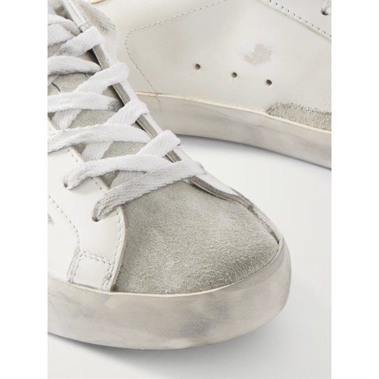 Super-Star embellished distressed suede and leather sneakers Super-Star embellished distressed suede and leather sneakers