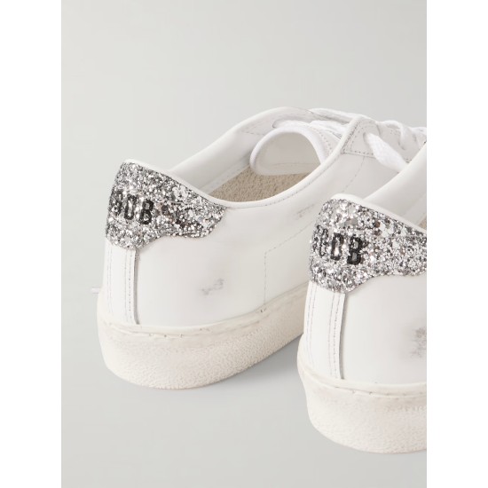 Matchstar distressed glittered leather sneakers Matchstar distressed glittered leather sneakers