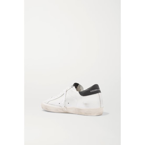 Superstar distressed glittered leather sneakers Superstar distressed glittered leather sneakers