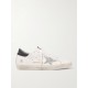 Superstar distressed glittered leather sneakers Superstar distressed glittered leather sneakers
