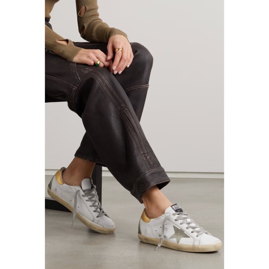 Superstar distressed leather and suede sneakers Superstar distressed leather and suede sneakers