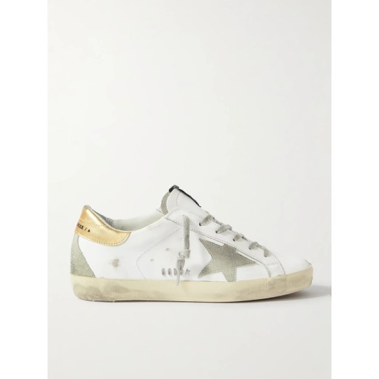Superstar distressed leather and suede sneakers Superstar distressed leather and suede sneakers