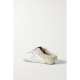 Superstar Sabot shearling-lined distressed glittered leather slip-on sneakers Superstar Sabot shearling-lined distressed glittered leather slip-on sneakers