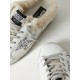 Superstar Sabot shearling-lined distressed glittered leather slip-on sneakers Superstar Sabot shearling-lined distressed glittered leather slip-on sneakers