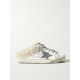 Superstar Sabot shearling-lined distressed glittered leather slip-on sneakers Superstar Sabot shearling-lined distressed glittered leather slip-on sneakers