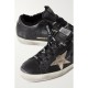 Superstar shearling-lined distressed leather sneakers Superstar shearling-lined distressed leather sneakers