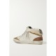 Mid Star distressed leather, suede and shearling sneakers Mid Star distressed leather, suede and shearling sneakers