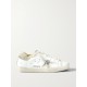 Superstar shearling-lined distressed glittered leather sneakers Superstar shearling-lined distressed glittered leather sneakers