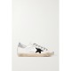 Superstar glittered distressed leather sneakers Superstar glittered distressed leather sneakers