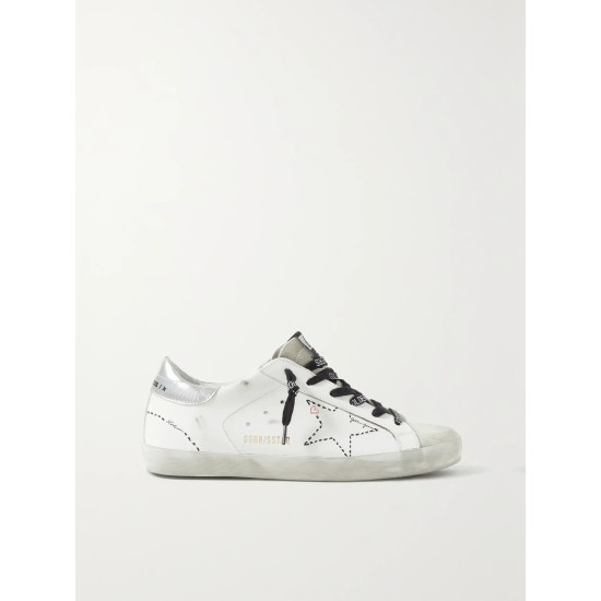 Superstar distressed leather and suede sneakers Superstar distressed leather and suede sneakers
