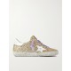 Super-Star distressed glittered leather sneakers Super-Star distressed glittered leather sneakers