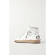 Sky-Star distressed glittered leather high-top sneakers Sky-Star distressed glittered leather high-top sneakers