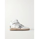 Sky-Star distressed glittered leather high-top sneakers Sky-Star distressed glittered leather high-top sneakers