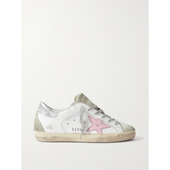 Superstar distressed metallic leather sneakers Superstar distressed metallic leather sneakers