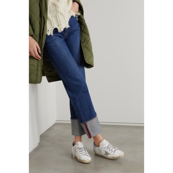 Superstar distressed leather and suede sneakers Superstar distressed leather and suede sneakers