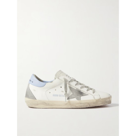 Superstar distressed leather and suede sneakers Superstar distressed leather and suede sneakers