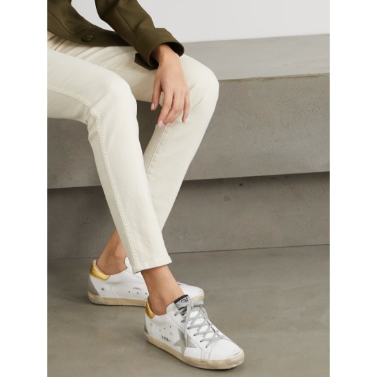 Superstar distressed leather and suede sneakers Superstar distressed leather and suede sneakers