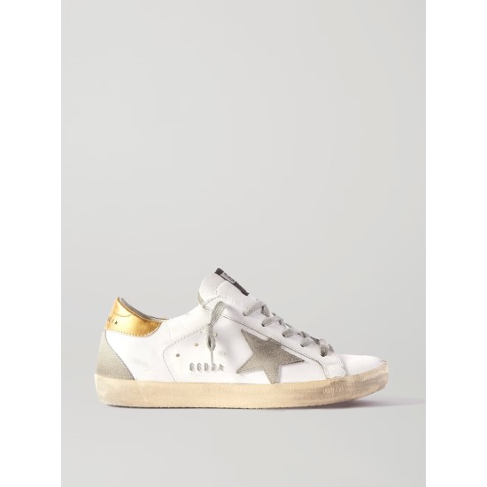 Superstar distressed leather and suede sneakers Superstar distressed leather and suede sneakers