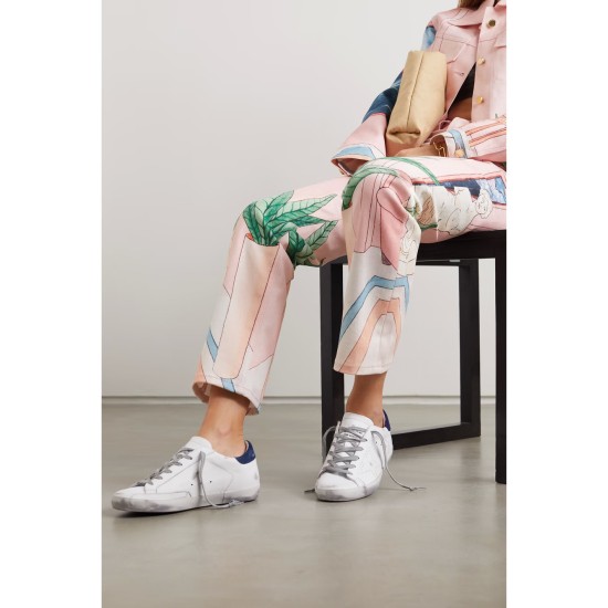 Superstar distressed leather and suede sneakers Superstar distressed leather and suede sneakers