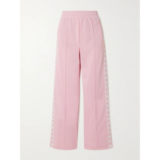 Webbing-trimmed piqué track pants Webbing-trimmed piqué track pants