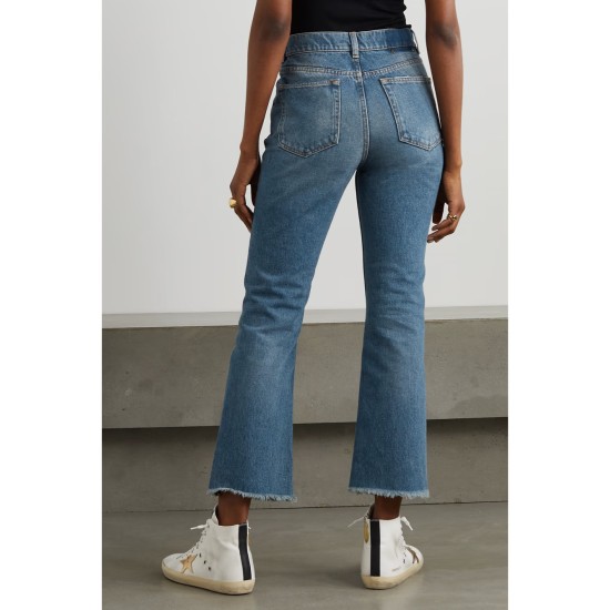 Golden high-rise cropped flared jeans Golden high-rise cropped flared jeans