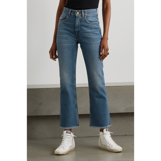 Golden high-rise cropped flared jeans Golden high-rise cropped flared jeans