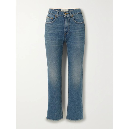 Golden high-rise cropped flared jeans Golden high-rise cropped flared jeans