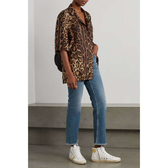 Golden high-rise cropped flared jeans Golden high-rise cropped flared jeans