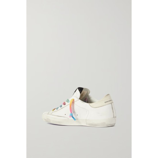 Superstar perforated distressed leather sneakers Superstar perforated distressed leather sneakers