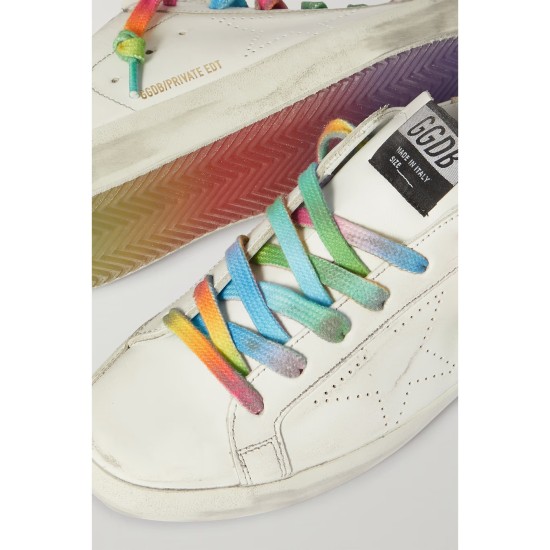 Superstar perforated distressed leather sneakers Superstar perforated distressed leather sneakers