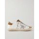 Superstar glittered distressed leather and suede sneakers Superstar glittered distressed leather and suede sneakers