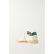Superstar Penstar distressed leather, leopard-print-trimmed rubber sneakers Superstar Penstar distressed leather, leopard-print-trimmed rubber sneakers