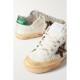 Superstar Penstar distressed leather, leopard-print-trimmed rubber sneakers Superstar Penstar distressed leather, leopard-print-trimmed rubber sneakers
