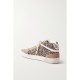 Mid Star distressed leather-trimmed leopard-print suede sneakers Mid Star distressed leather-trimmed leopard-print suede sneakers