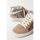Mid Star distressed leather-trimmed leopard-print suede sneakers Mid Star distressed leather-trimmed leopard-print suede sneakers