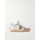 Ball Star shearling-lined distressed suede-trimmed leather sneakers Ball Star shearling-lined distressed suede-trimmed leather sneakers