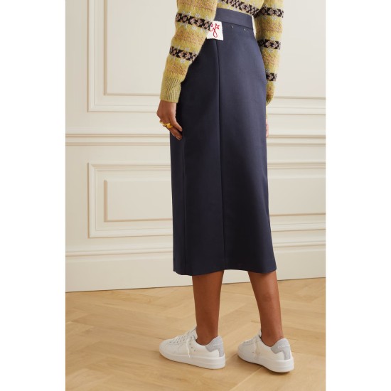 Appliquéd gabardine midi skirt Appliquéd gabardine midi skirt