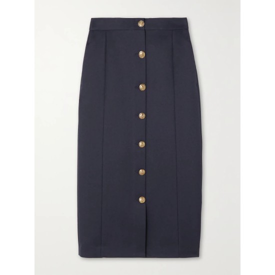 Appliquéd gabardine midi skirt Appliquéd gabardine midi skirt