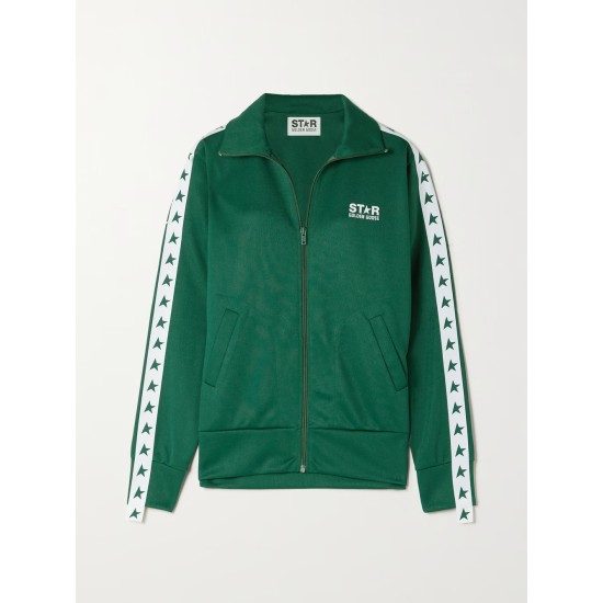 Webbing-trimmed piqué track jacket Webbing-trimmed piqué track jacket