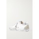 Superstar distressed suede and leather-trimmed canvas sneakers Superstar distressed suede and leather-trimmed canvas sneakers