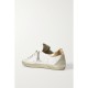Superstar distressed suede-trimmed printed leather sneakers Superstar distressed suede-trimmed printed leather sneakers