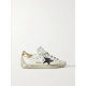 Superstar distressed suede-trimmed printed leather sneakers Superstar distressed suede-trimmed printed leather sneakers