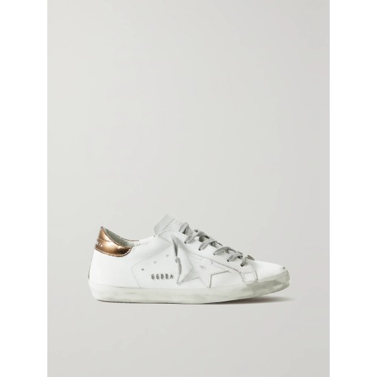 Superstar distressed metallic leather sneakers Superstar distressed metallic leather sneakers
